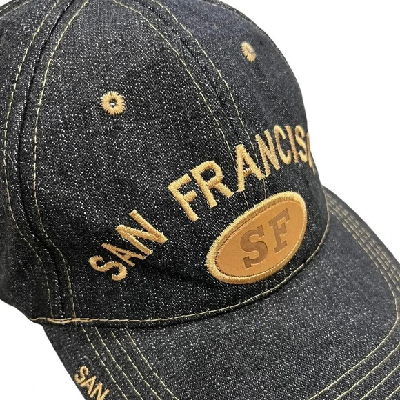 Lanza Gray Denim San Francisco Baseball Cap - Picture 2 of 5